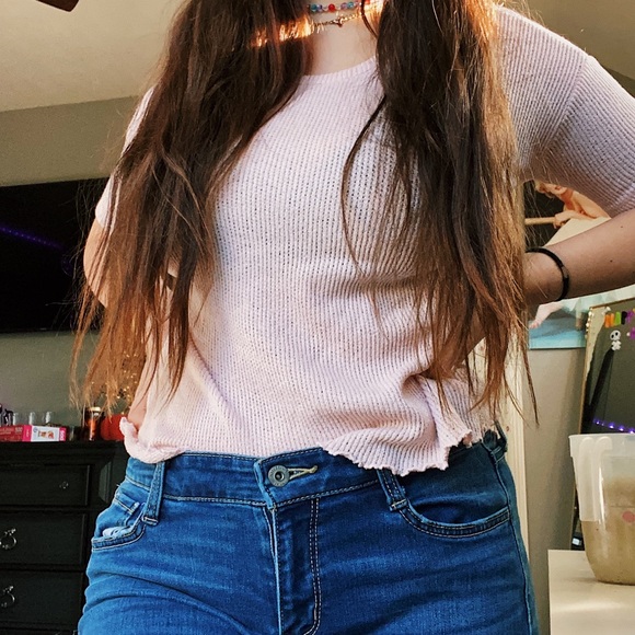 Pink Ribbed Croptop - Picture 2 of 5